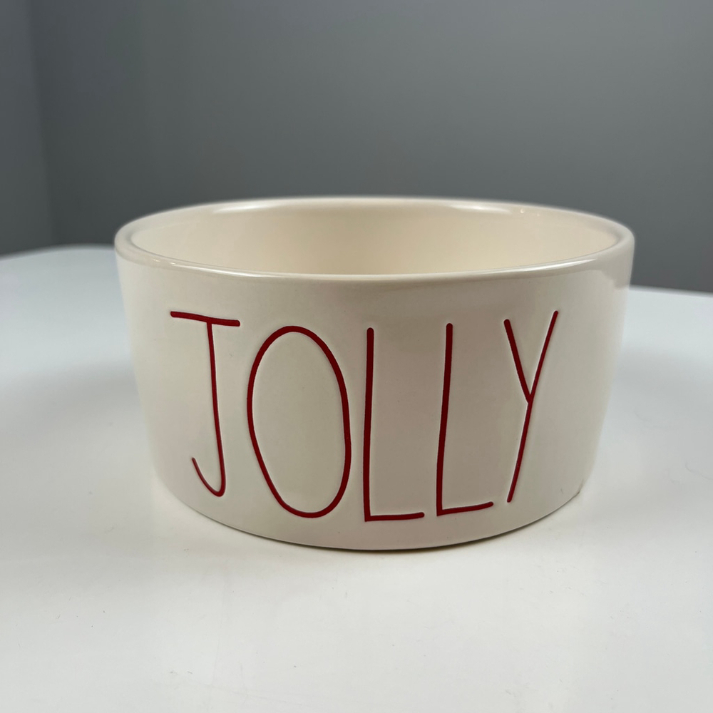 Rae Dunn White Red Ceramic Bowl 6 inches